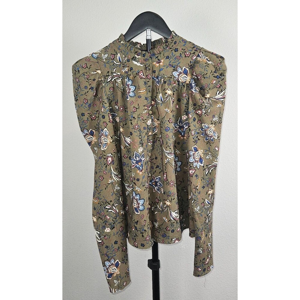 Rachel‎ Zoe Floral Blouse Womens XS Boho Prairie Peasant Long Sleeve Top